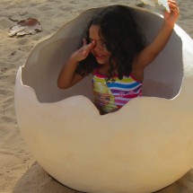 Girl in a Turtle egg